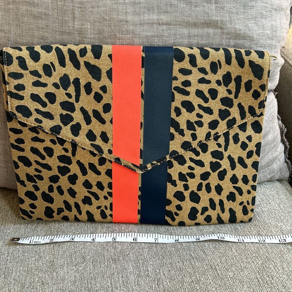 Stella & Dot Leopard Print Clutch With Stripes - image 2